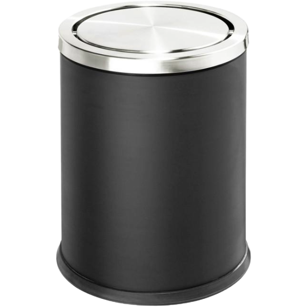 Hotel Room Round Waste Bin With Steel Cover 8 l, anthracite