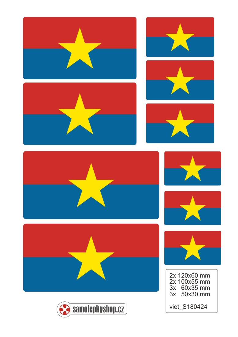 Samolepka vlajky VIETCONG