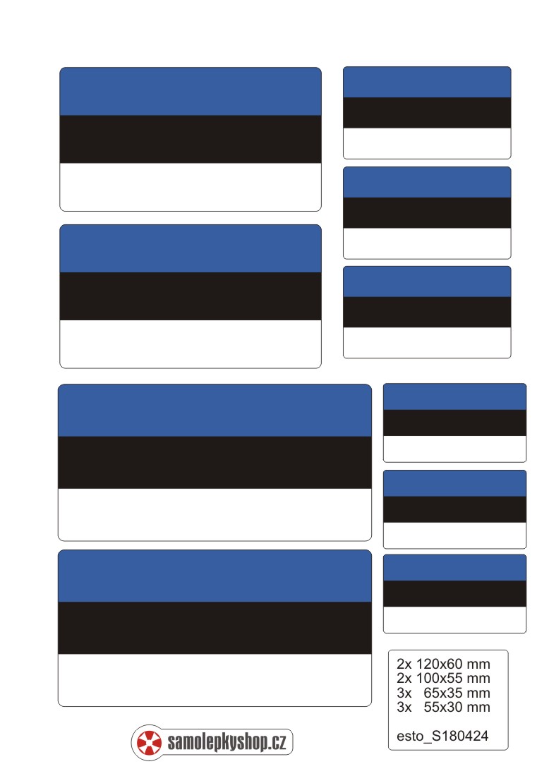 Samolepka vlajky ESTONSKO