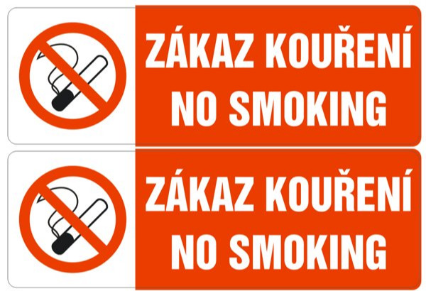 Zákaz kouření - No Smoking - 170 x 55 mm