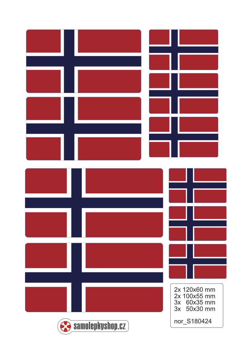 Samolepka vlajky NORSKO