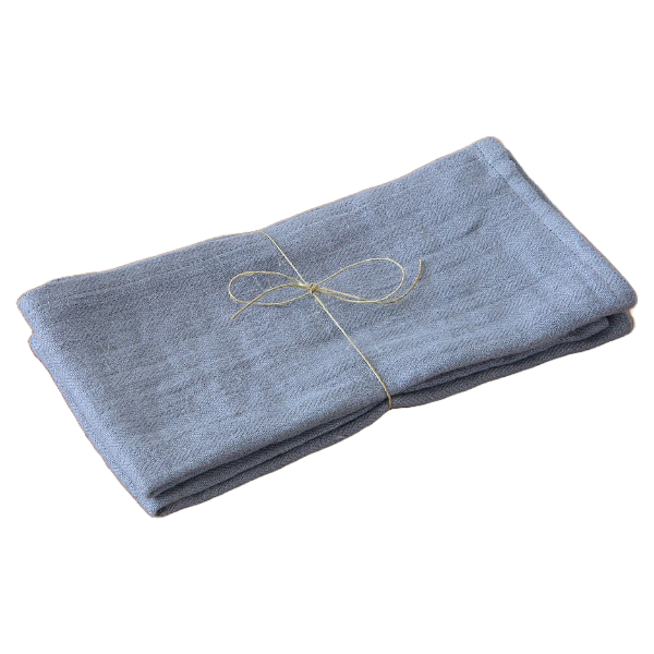 Linen Cloth Table Napkins, Set of 2 Napkins Washable, 46 x 46 cm, Denim Gray Color