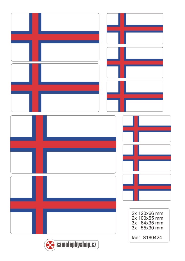 Samolepka vlajky FAERSKÉ OSTROVY