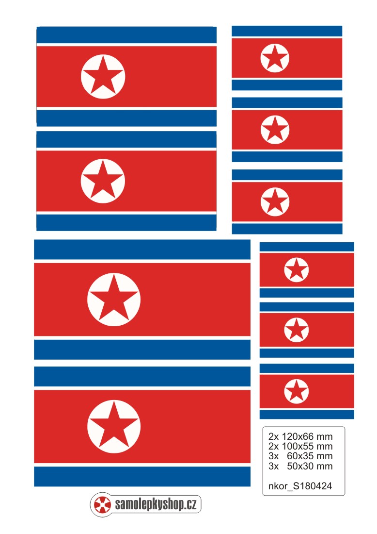 Samolepka vlajky SEVERNÍ KOREA