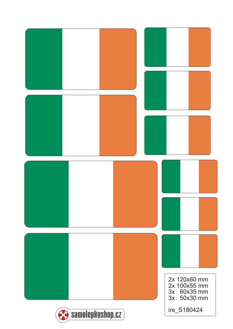 Samolepka vlajky IRSKO