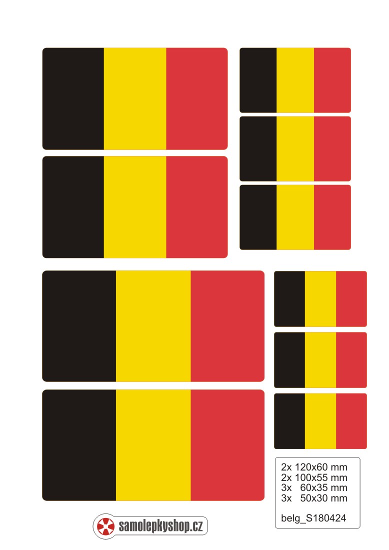 Samolepka vlajky BELGIE
