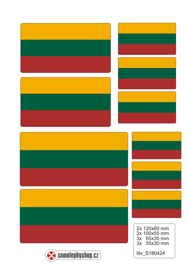 Samolepka vlajky LITVA