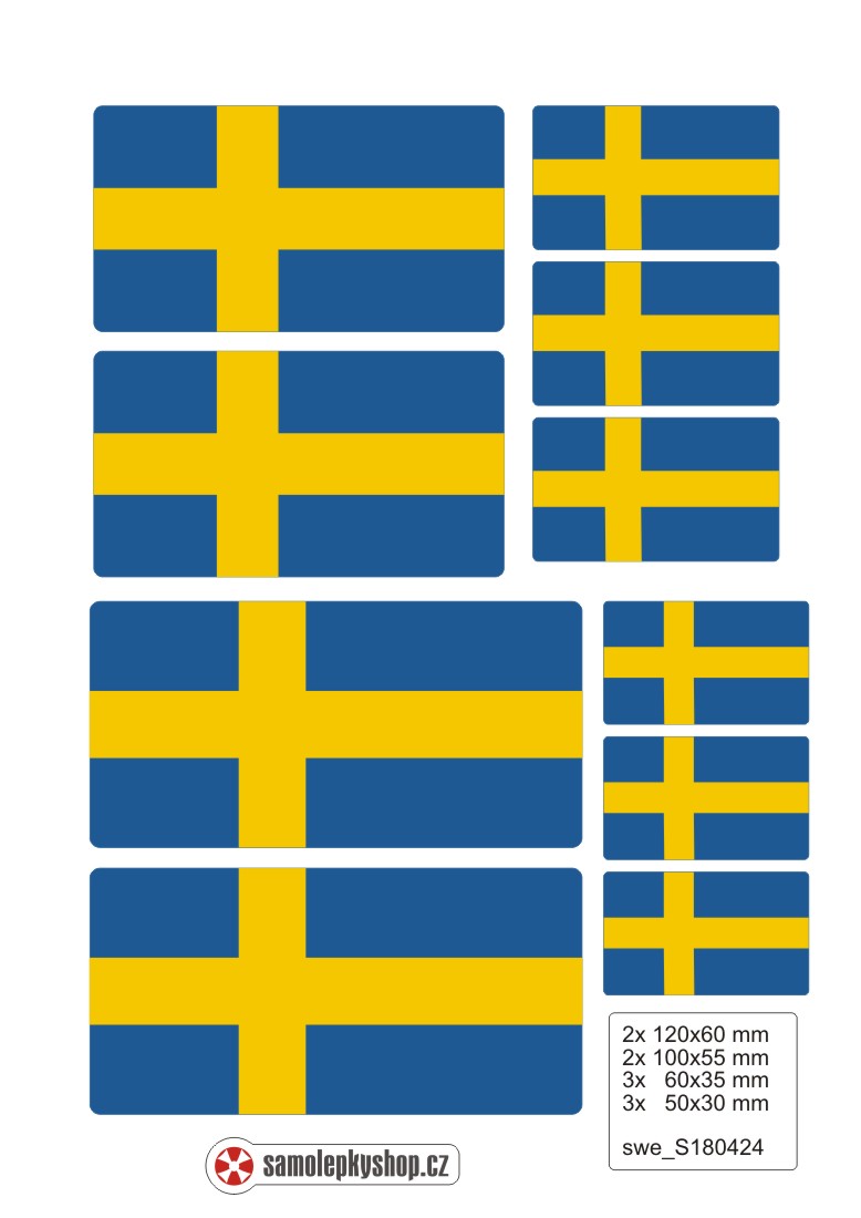 Samolepka vlajky ŠVÉDSKO