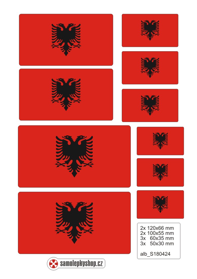 Samolepka vlajky ALBÁNIE