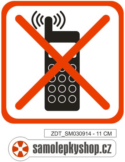 Zákaz telefonování  - 11 cm - bílá