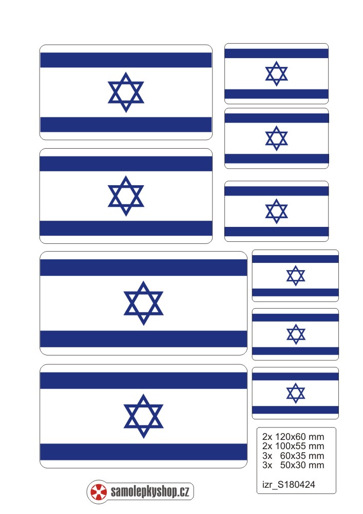 Samolepka vlajky IZRAEL