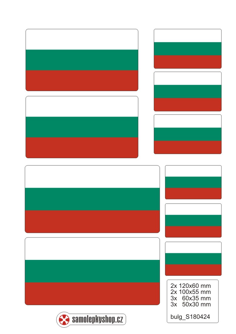 Samolepka vlajky BULHARSKO