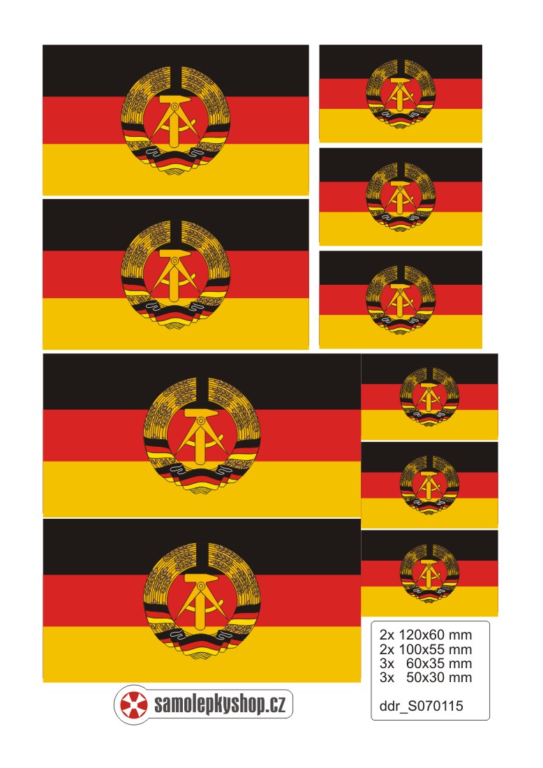 Samolepka vlajky Německá demokratická republika