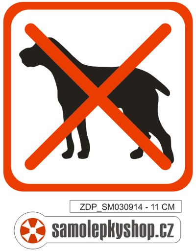 Zákaz vstupu se psem - transparentní - 11 cm