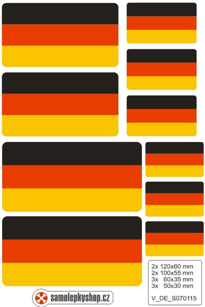Samolepka vlajky Německo