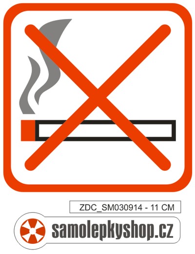 Zákaz vstupu s cigaretou - 11 cm - bílá