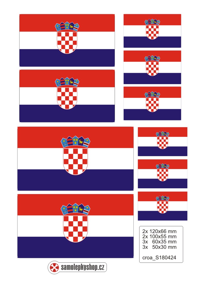 Samolepka vlajky CHORVATSKO