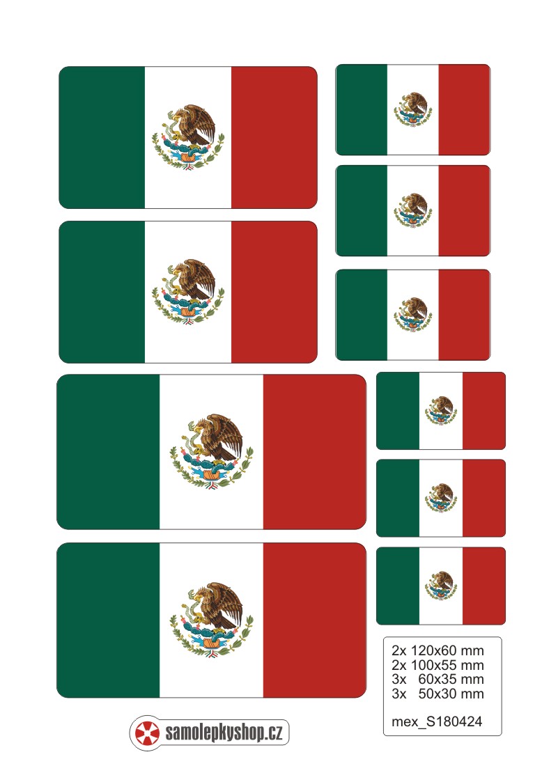 Samolepka vlajky MEXIKO