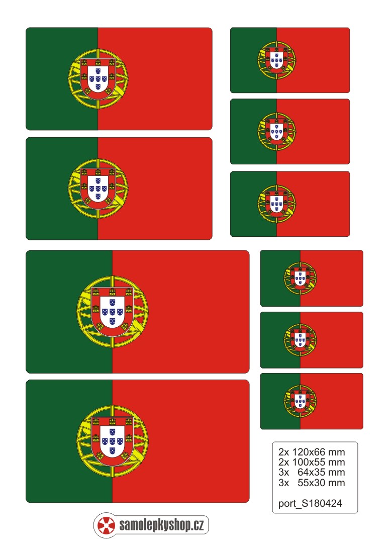 Samolepka vlajky PORTUGALSKO