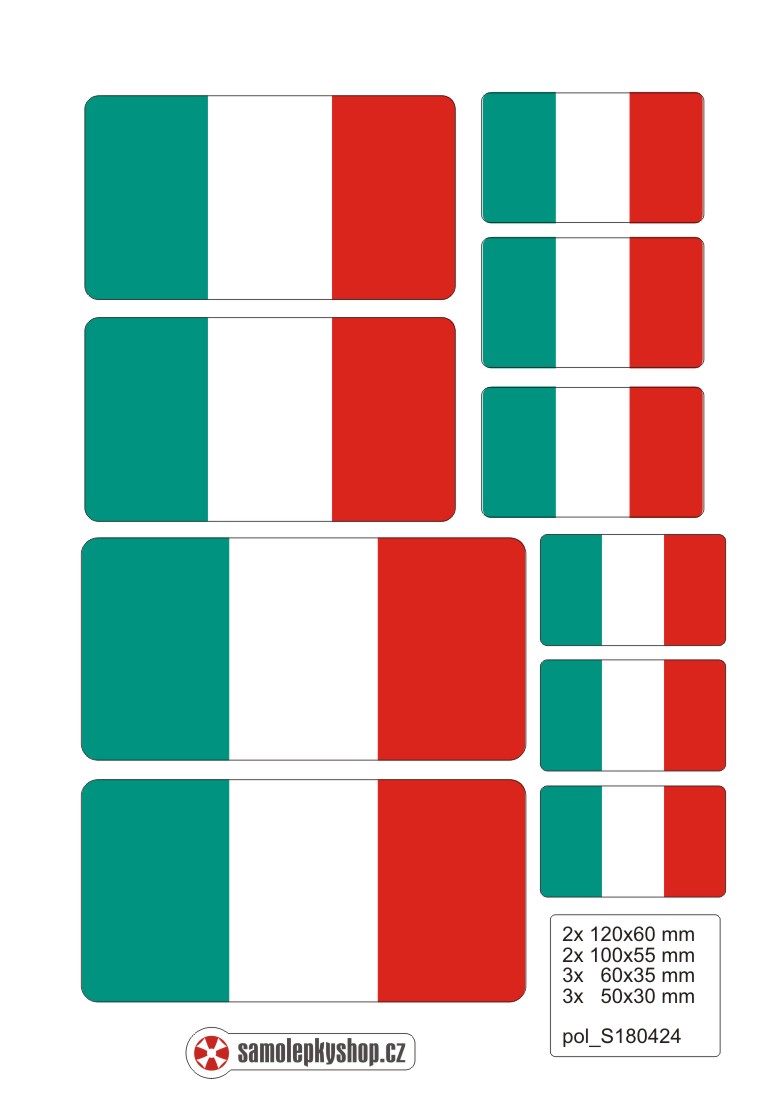 Samolepka vlajky ITÁLIE