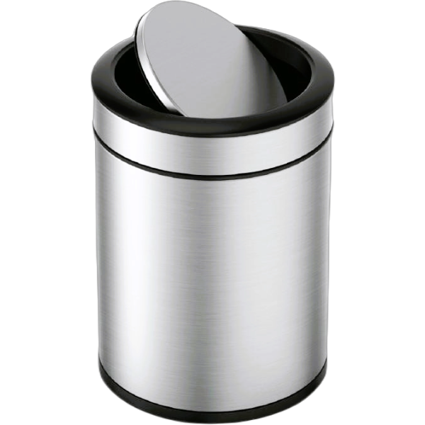 Hotel Room Round Waste Bin 6 l, Stainless Steel With Cover